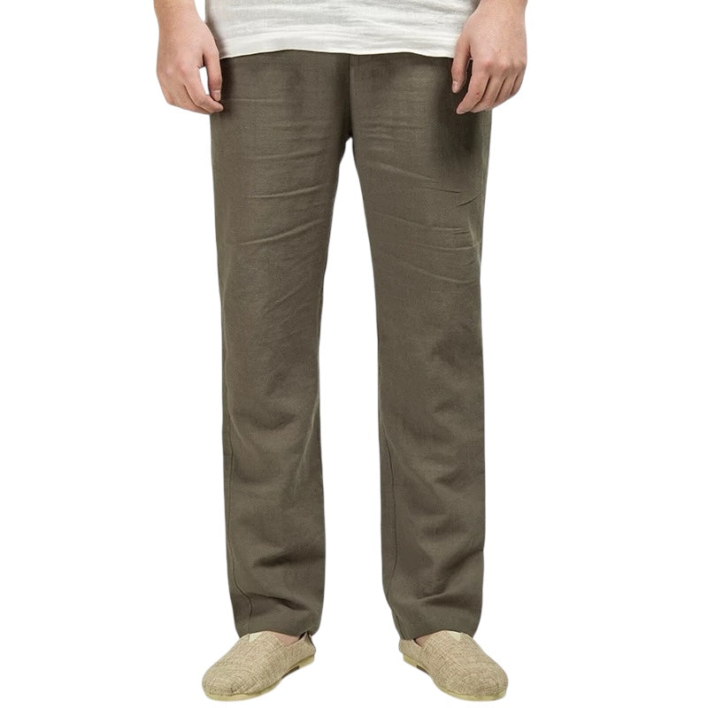 fabré Sommer Dünne Leinenhose Herren