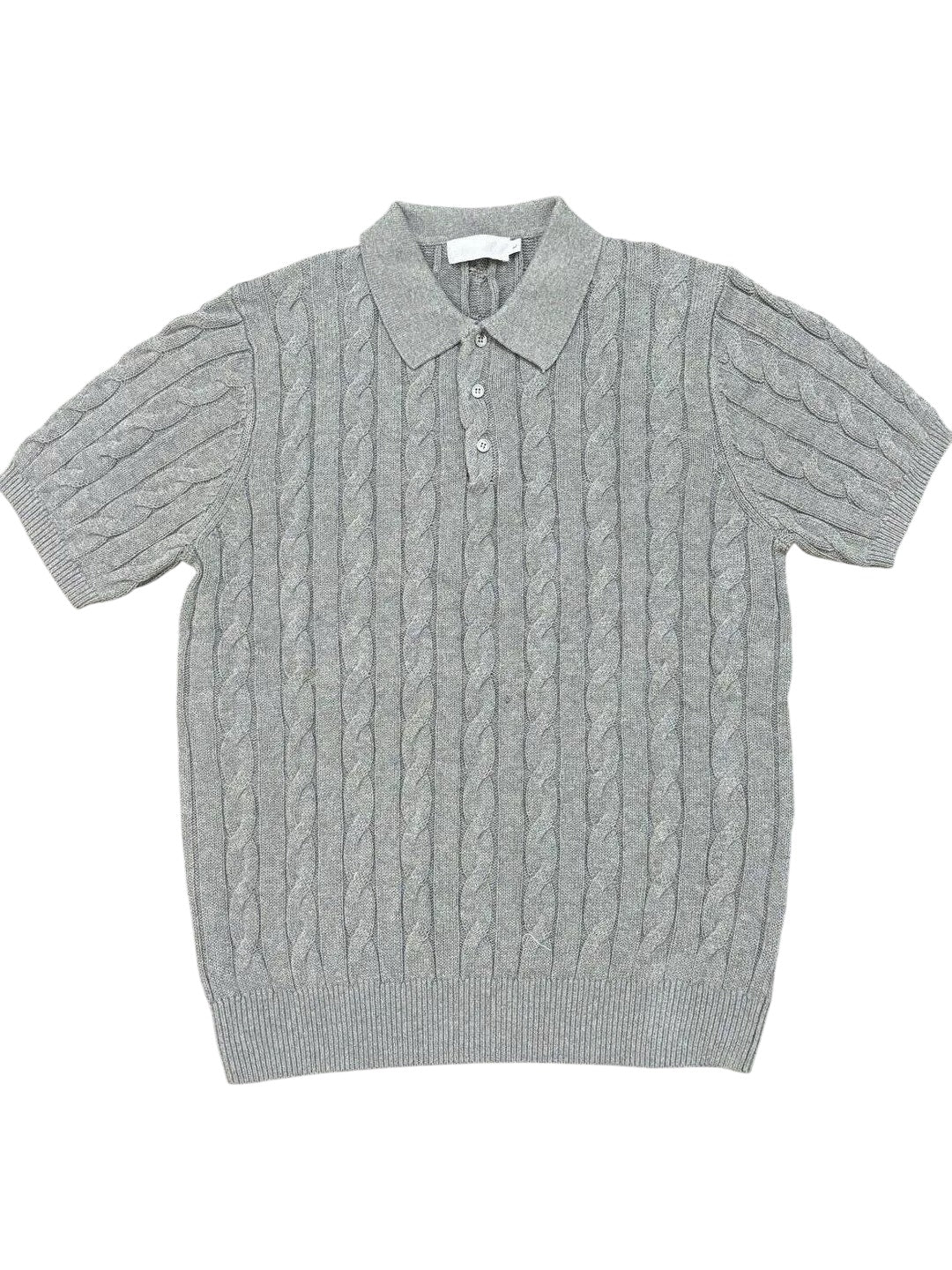 fabré Poloshirt mit Zopfstrick