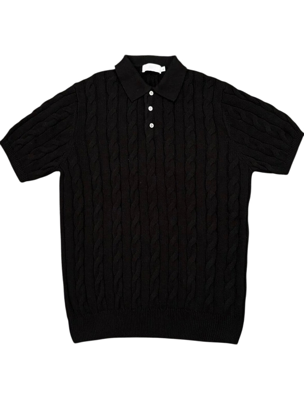 fabré Poloshirt mit Zopfstrick