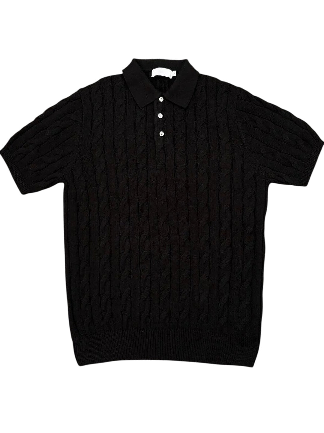 fabré Poloshirt mit Zopfstrick