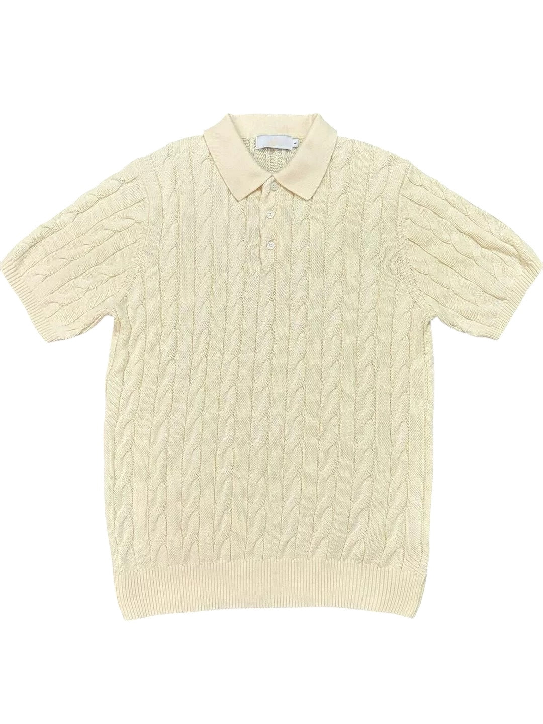 fabré Poloshirt mit Zopfstrick